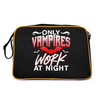 Only vampires work at night sayings day shift - Retro Bag - black/gold - Back