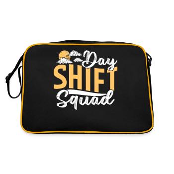 Team Day Shift Sayings Day Shift Work - Retro Bag - black/gold - Back