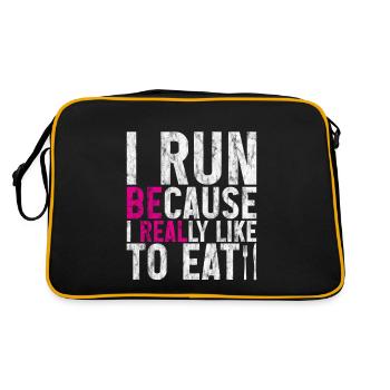 Je cours parce que j’aime vraiment manger 2 - Sac Retro - noir/or - Dos
