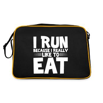 Je cours parce que j’aime vraiment manger 3 - Sac Retro - noir/or - Dos