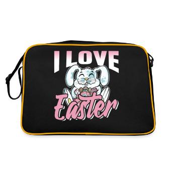 J’adore Easter Easter Easter Easter Egg Lapin de Pâques - Sac Retro - noir/or - Dos