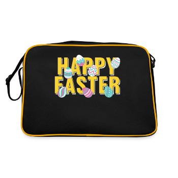 Joyeux lapin de Pâques Easter Easter Egg Dictons - Sac Retro - noir/or - Dos