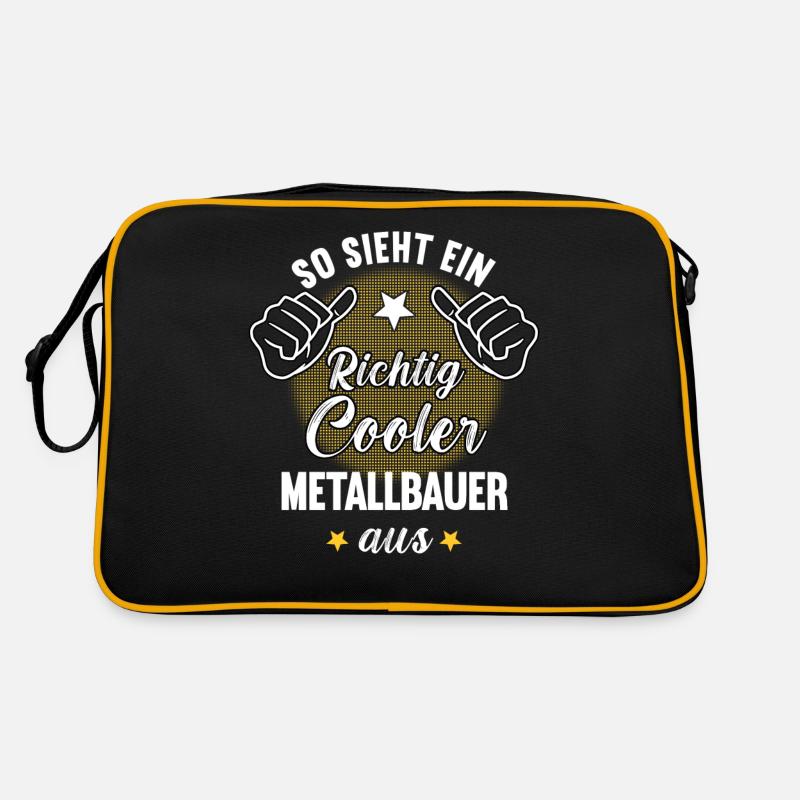 So Sieht Ein Richtig Cooler Metallbauer aus - Retro Tasche - Schwarz/Gold
