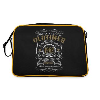 Geboren 1962 60. Geburtstag Oldtimer born aus 1962 - Retro Tasche - Schwarz/Gold - Hinten