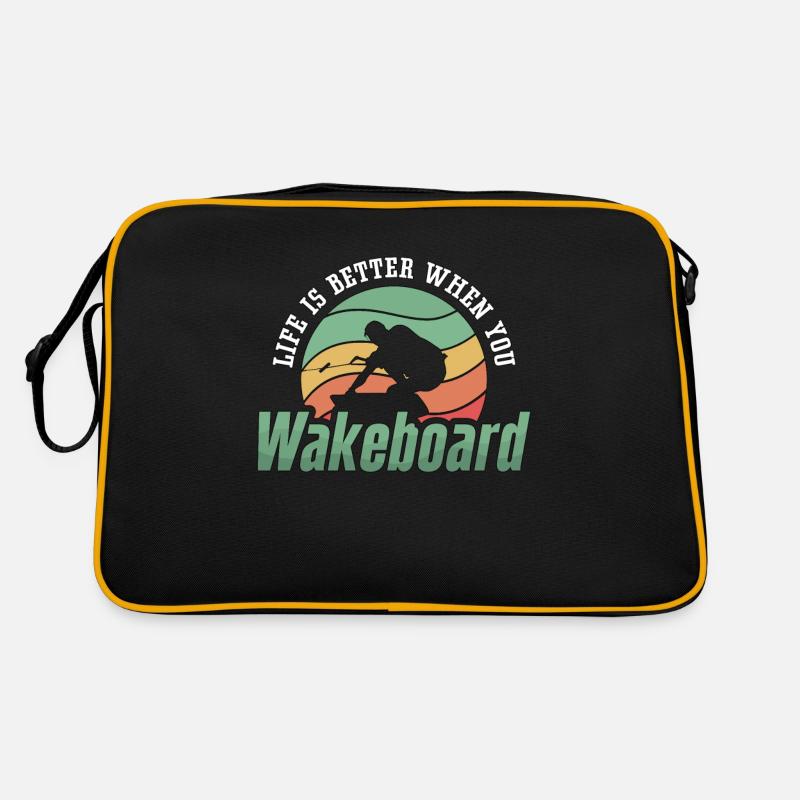 Wakeboard Wakeboarder Wakeboarding Wake Geschenk Retro Tasche