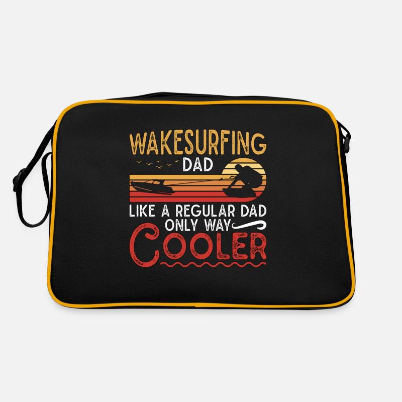 Wakeboarding Wakeboard Wakeboarder Wake Geschenk - Retro Tasche - Schwarz/Gold
