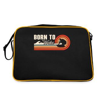 Wakeboard Wakeboarder Wakeboarding Cadeau - Sac Retro - noir/or - Dos