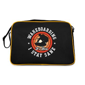 Wakeboard Wakeboarder Wakeboarding Cadeau - Sac Retro - noir/or - Dos