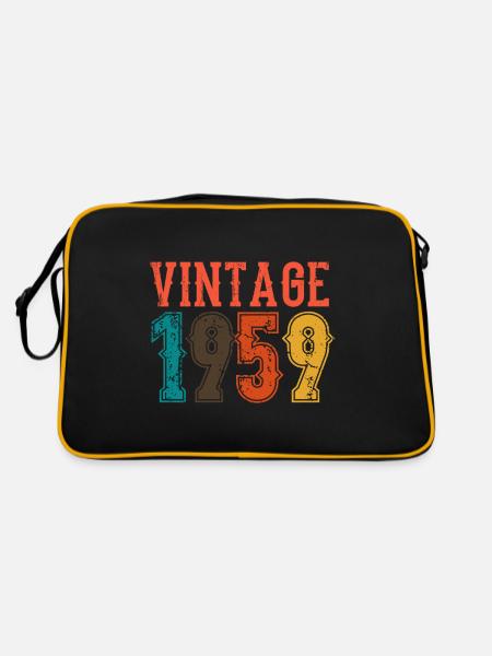 Anniversaire Papa Vintage 1959 - Sac Retro - noir/or - Dos