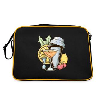 Vintage Bartender Mix Cocktail Barkeeper - Retro Bag - black/gold - Back