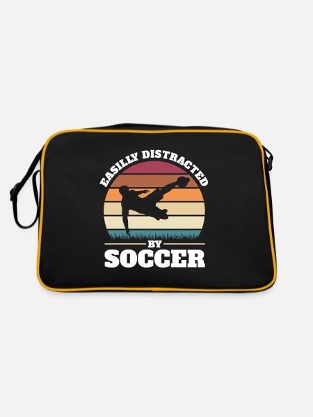 Fun football Easily distracted by football - Retro Bag - black/gold - Back