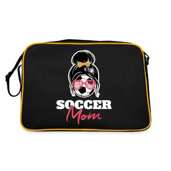 Lustiges Fußball Mutter Mama - Retro Tasche - Schwarz/Gold - Hinten