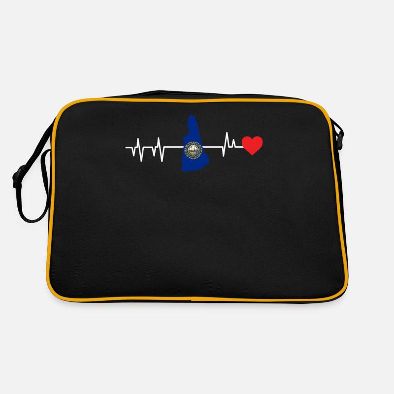 New Hampshire herzschlag geschenk Retro Tasche