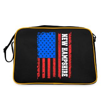 New Hampshire Usa flag gift - Retro Bag - black/gold - Back