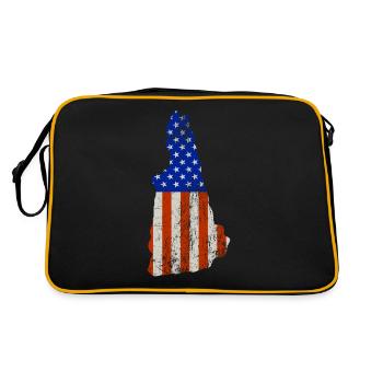 New Hampshire Home Usa flag gift - Retro Bag - black/gold - Back
