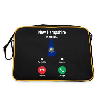 Travel New Hampshire Gift - Retro Bag - black/gold - Back