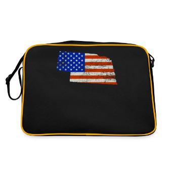 Nebraska Home Usa-flaggen-geschenk - Retro Tasche - Schwarz/Gold - Hinten