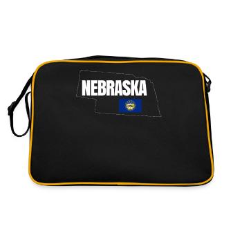 Nebraska travel gift - Retro Bag - black/gold - Back