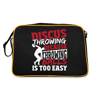 Discus Throwing Throwing Balls Is Too Easy Discus - Retro Tasche - Schwarz/Gold - Hinten