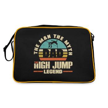 High Jump Jumping Jumper Track and Field Father - Retro Tasche - Schwarz/Gold - Hinten