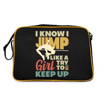 High Jump Jumping Jumper Track and Field Female - Retro Tasche - Schwarz/Gold - Hinten