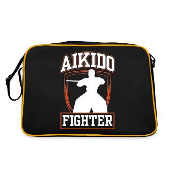 Aikido Fighter Martial Arts Martial Arts Lovers - Retro Bag - black/gold - Back