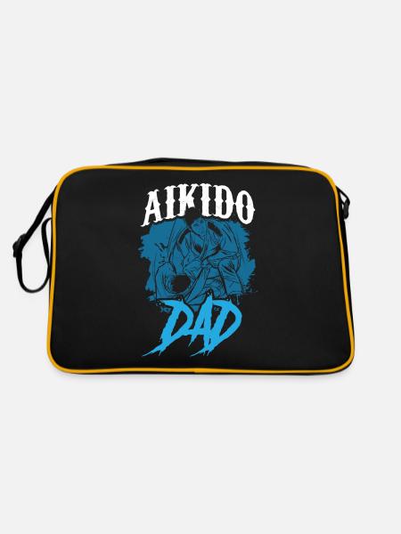 Aikido Father Martial Arts Martial Arts Fighter - Retro Bag - black/gold - Back