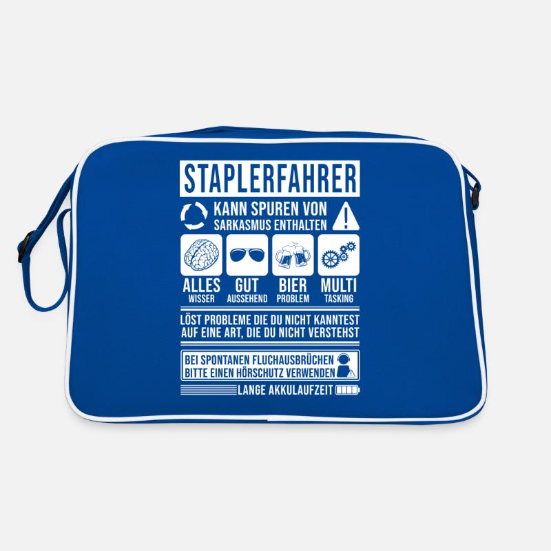 Staplerfahrer Spruch lustig Retro Tasche
