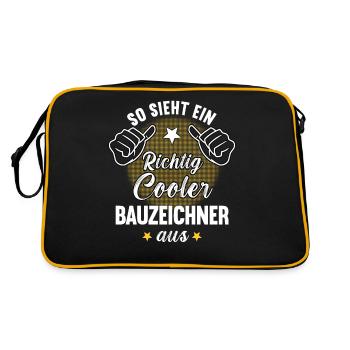 So Sieht Ein Richtig Cooler Bauzeichner aus - Retro Tasche - Schwarz/Gold - Hinten