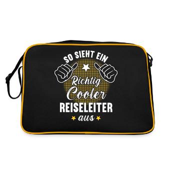 So Sieht Ein Richtig Cooler Reiseleiter aus - Retro Tasche - Schwarz/Gold - Hinten