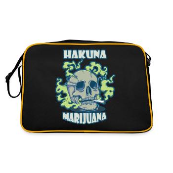 Hakuna Marijuana Funny Weed Smoking Pothead THC - Retro Bag - black/gold - Back