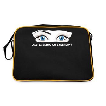 Am I Missing An Eyebrow Maskenbildnerin Geschenk - Retro Tasche - Schwarz/Gold - Hinten
