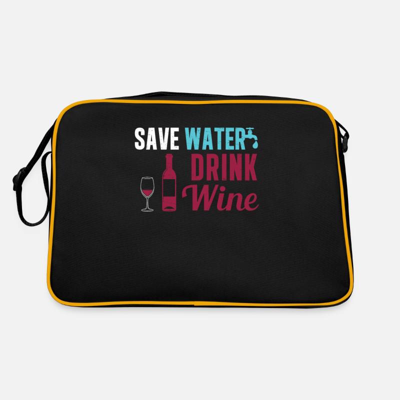 Save Water Drink Wine Funny Winery For Winemaker Retro Bag