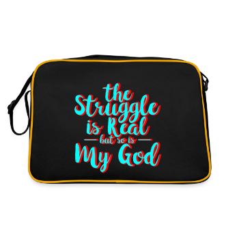 La lutte est réelle, mais mon Dieu 3 l’est aussi. - Sac Retro - noir/or - Dos