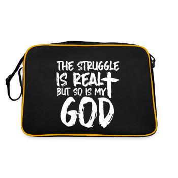 La lutte est réelle, mais mon Dieu 4 l’est aussi - Sac Retro - noir/or - Dos