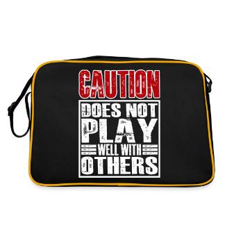 Caution does not play well with others 28 - Retro Bag - black/gold - Back