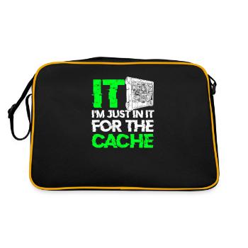 IT I'm just in it for the cache - tech - Retro Bag - black/gold - Back