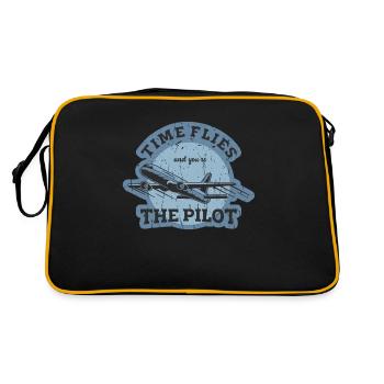 Le temps passe vite et vous êtes le pilote - aviateur - Sac Retro - noir/or - Dos