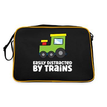 Facilement distrait par les trains - Sac Retro - noir/or - Dos