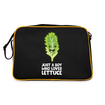 Just a Boy Who Loves Lettuce - Retro Bag - black/gold - Back