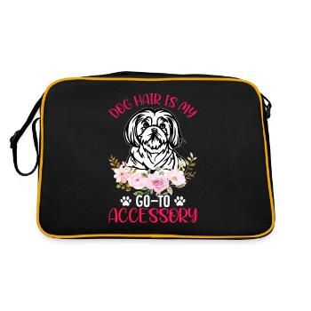 Labrador Retriever Hundehaar Ist Mein Accessoire - Retro Tasche - Schwarz/Gold - Hinten