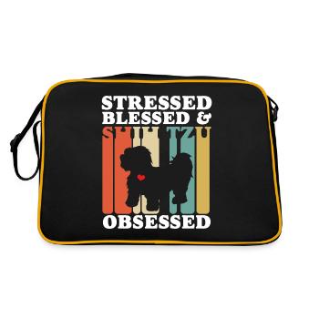 Blessed Shih Tzu Possessed Funny - Retro Bag - black/gold - Back