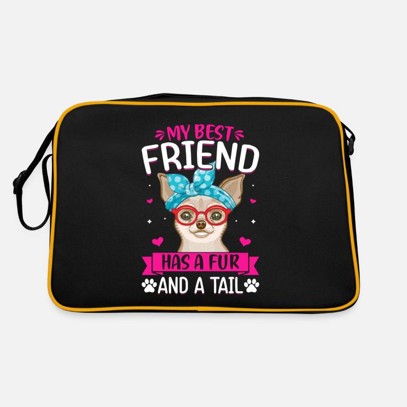 Le meilleur ami de Chihuahua a de la fourrure et de la queue Sac Retro
