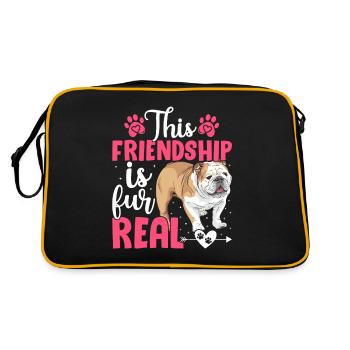 American Bulldog Friendship est en fourrure - Sac Retro - noir/or - Dos