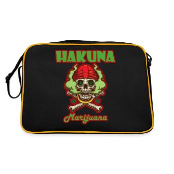 Hakuna Marijuana Funny Weed Smoking Pothead THC - Retro Bag - black/gold - Back