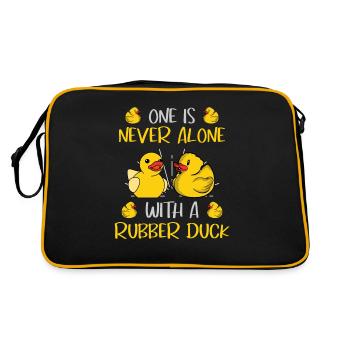 Jamais seul avec un canard qui grince - Sac Retro - noir/or - Dos