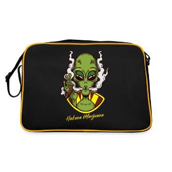 Hakuna Marijuana Drôle De Weed Fumer Pothead THC - Sac Retro - noir/or - Dos