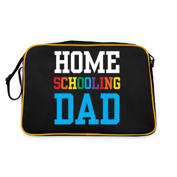 Homeschooling Father Papa Homeschool Father's Day - Retro Bag - black/gold - Back