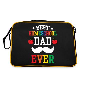 Best Homeschool Papa Ever Homeschooling - Retro Bag - black/gold - Back