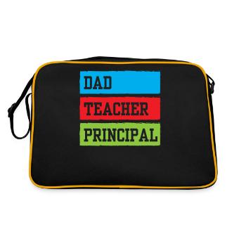 Papa Teacher Principal Homeschool Homeschooling - Retro Bag - black/gold - Back